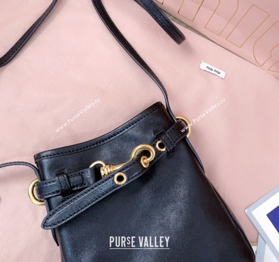 Miu Miu Nappa Leather Pouch Mini Bag Black 2025 5NR461 (JD-251121040)