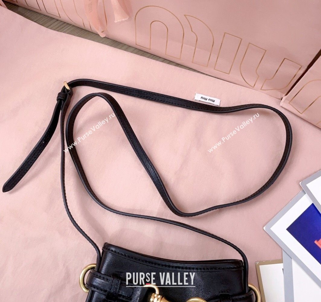 Miu Miu Nappa Leather Pouch Mini Bag Black 2025 5NR461 (JD-251121040)