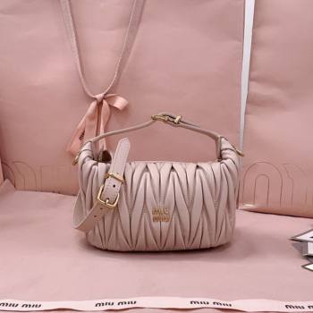 Miu Miu Matelasse Nappa Leather Pouch Mini Bag Powder Pink 2025 5NE026 (JD-251121070)