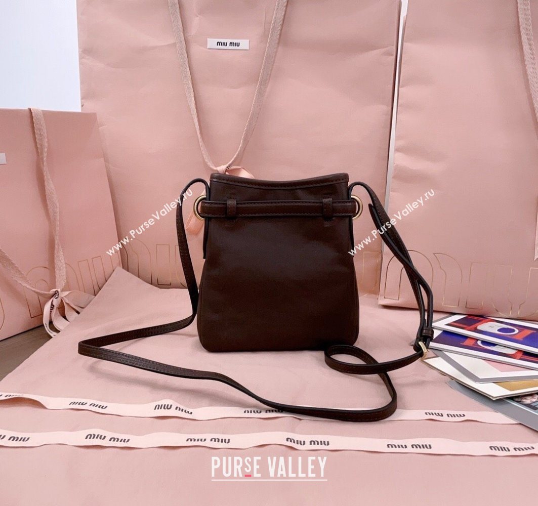 Miu Miu Nappa Leather Pouch Mini Bag Briarwood Brown 2025 5NR461 (JD-251121038)