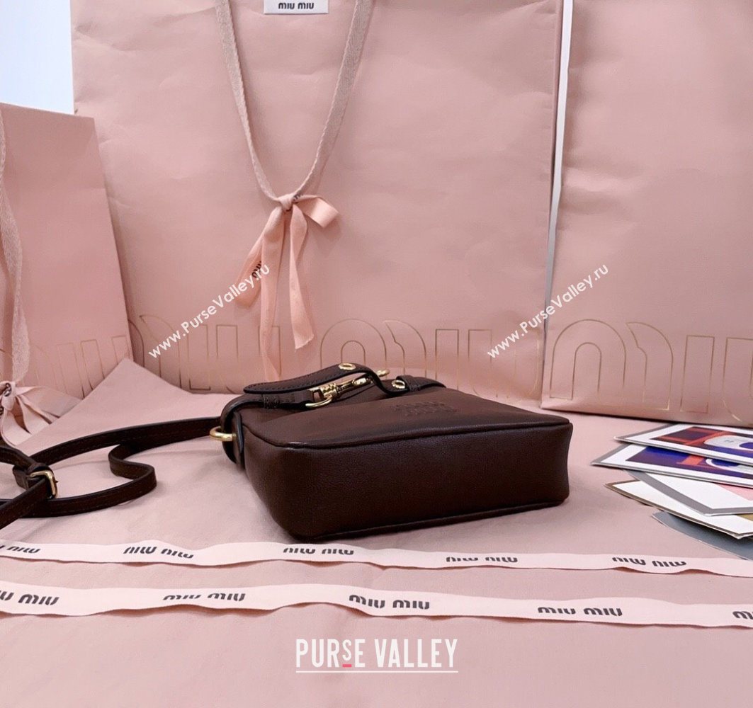 Miu Miu Nappa Leather Pouch Mini Bag Briarwood Brown 2025 5NR461 (JD-251121038)