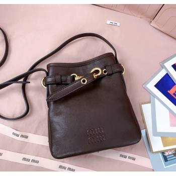 Miu Miu Nappa Leather Pouch Mini Bag Briarwood Brown 2025 5NR461 (JD-251121038)