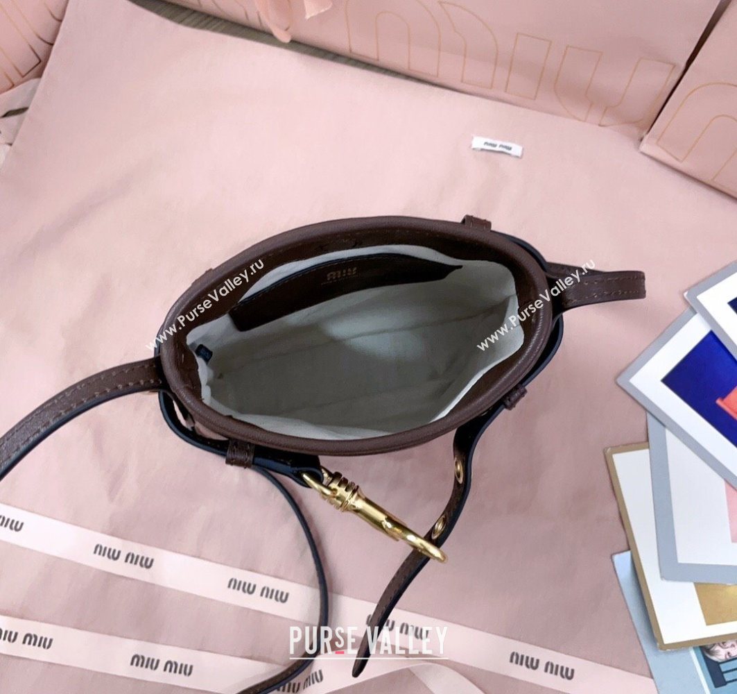 Miu Miu Nappa Leather Pouch Mini Bag Briarwood Brown 2025 5NR461 (JD-251121038)