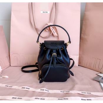 Miu Miu Leather Mini Backpack Bag Black 2025 5BZ045 (JD-251121081)