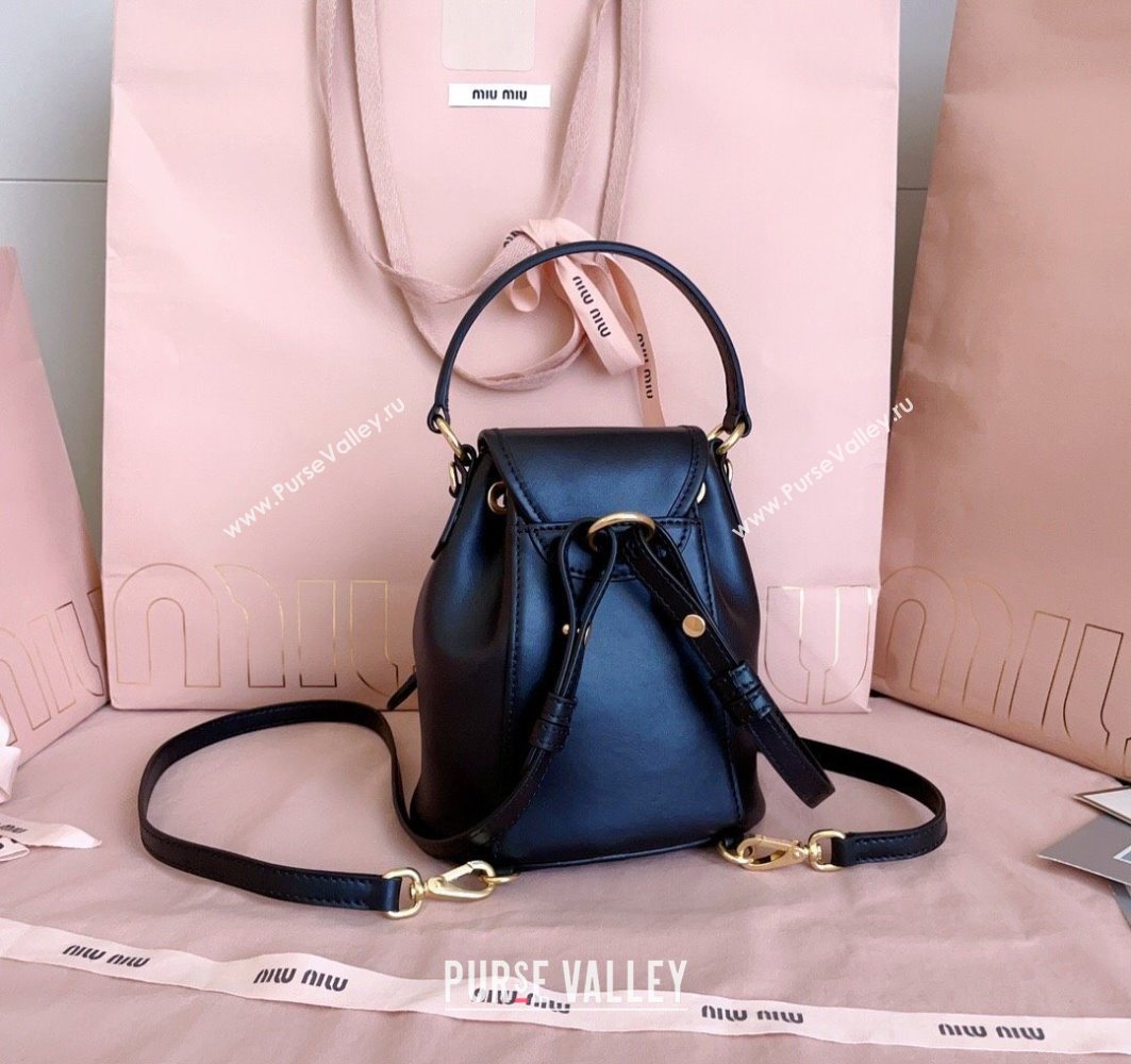 Miu Miu Leather Mini Backpack Bag Black 2025 5BZ045 (JD-251121081)