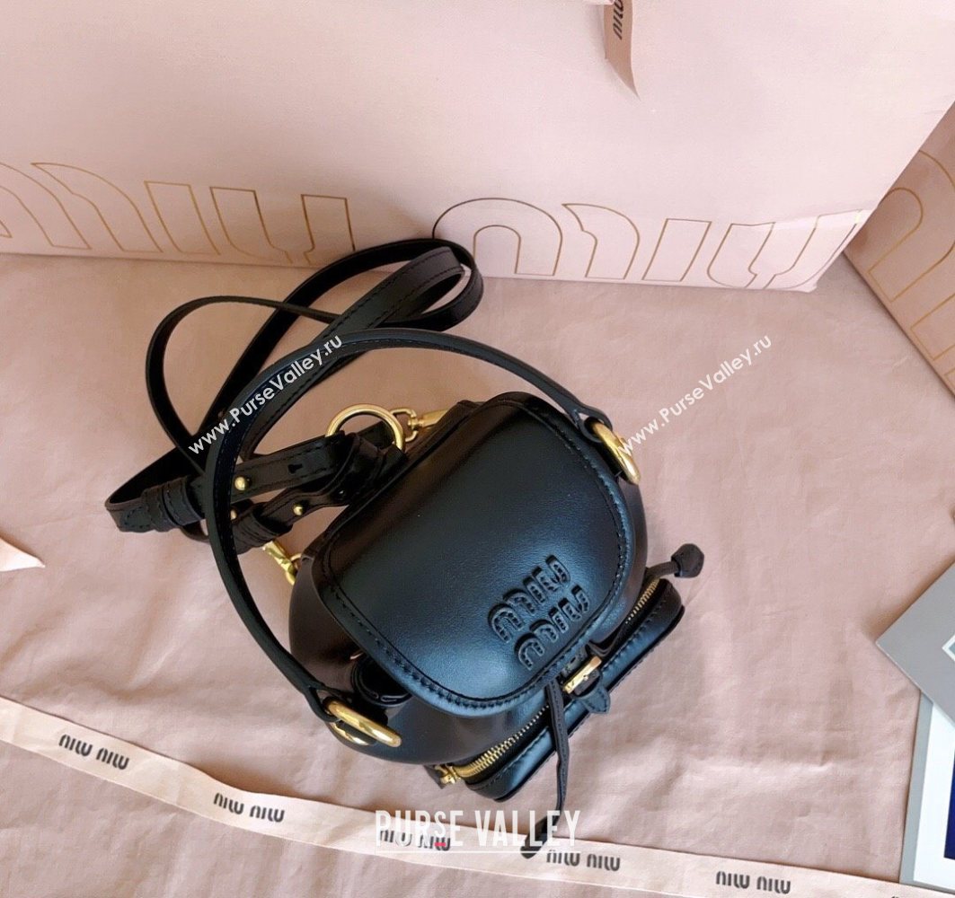 Miu Miu Leather Mini Backpack Bag Black 2025 5BZ045 (JD-251121081)