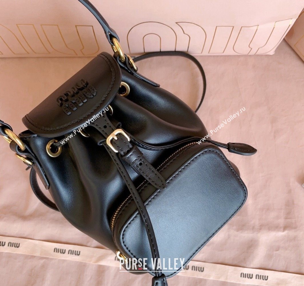 Miu Miu Leather Mini Backpack Bag Black 2025 5BZ045 (JD-251121081)