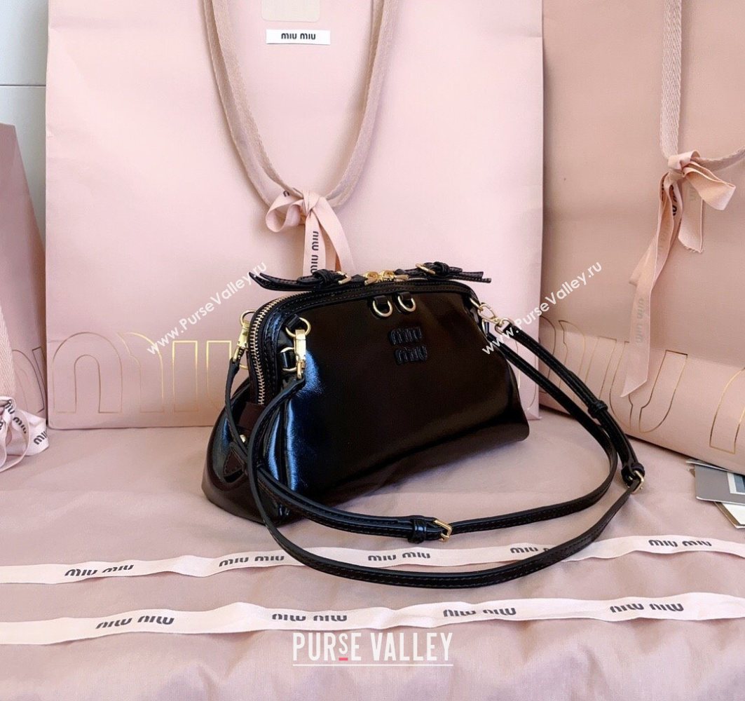 Miu Miu Leather Clutch Shoulder Bag Black 2025 5BF131 (JD-251121044)