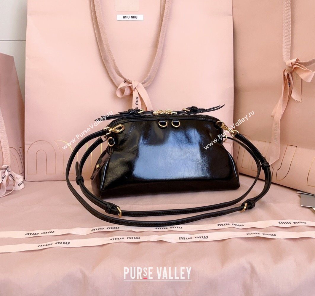 Miu Miu Leather Clutch Shoulder Bag Black 2025 5BF131 (JD-251121044)