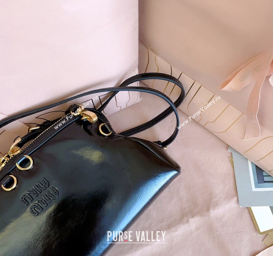 Miu Miu Leather Clutch Shoulder Bag Black 2025 5BF131 (JD-251121044)