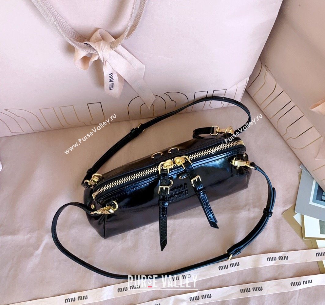 Miu Miu Leather Clutch Shoulder Bag Black 2025 5BF131 (JD-251121044)