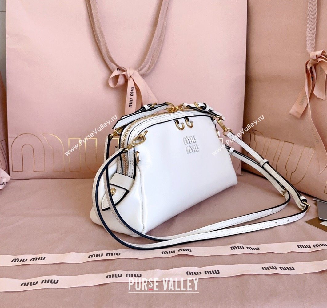 Miu Miu Leather Clutch Shoulder Bag White 2025 5BF131 (JD-251121045)
