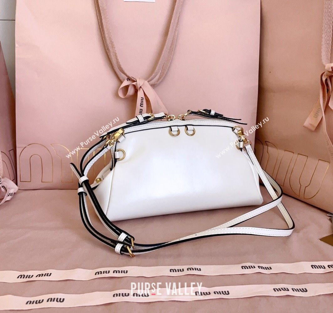 Miu Miu Leather Clutch Shoulder Bag White 2025 5BF131 (JD-251121045)