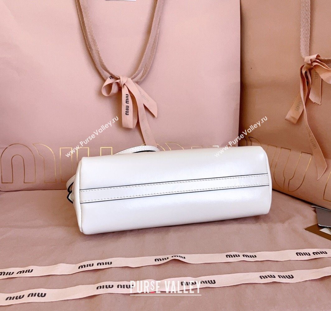 Miu Miu Leather Clutch Shoulder Bag White 2025 5BF131 (JD-251121045)
