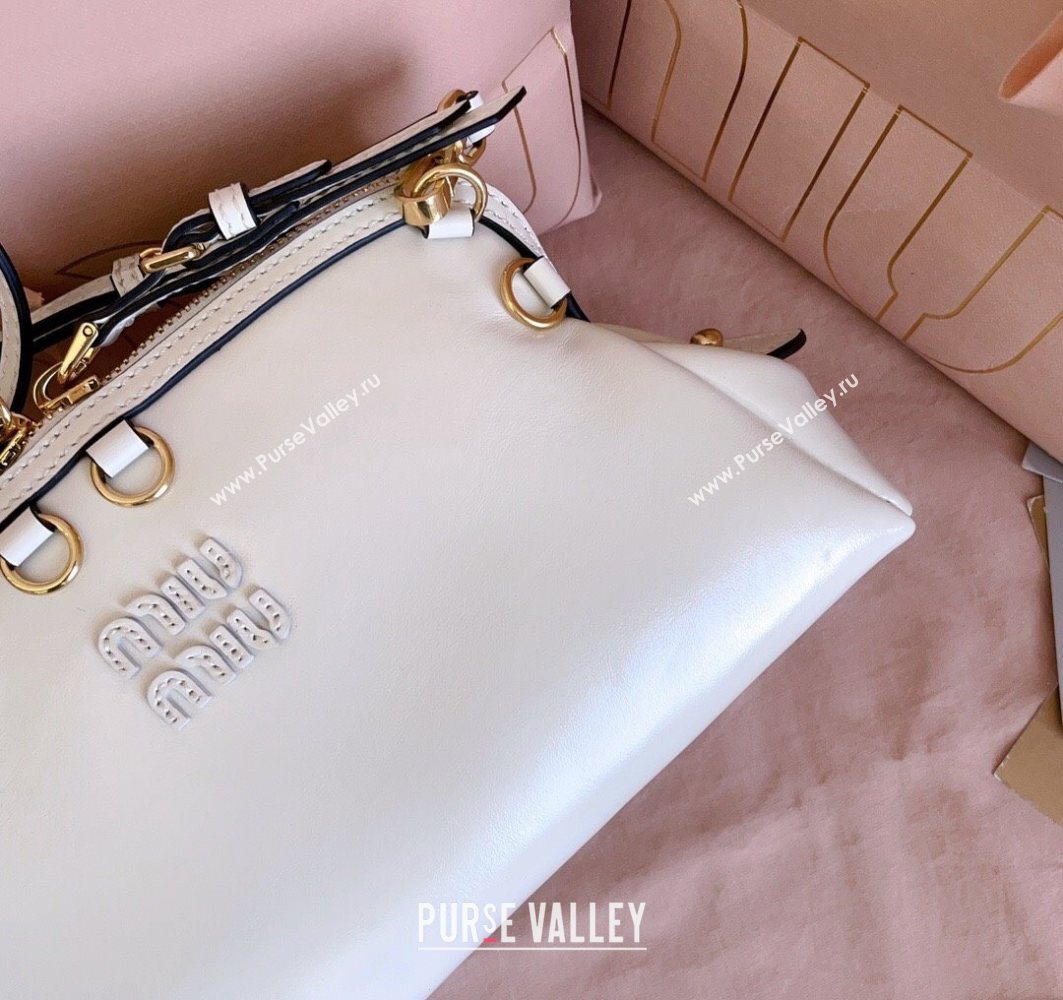 Miu Miu Leather Clutch Shoulder Bag White 2025 5BF131 (JD-251121045)