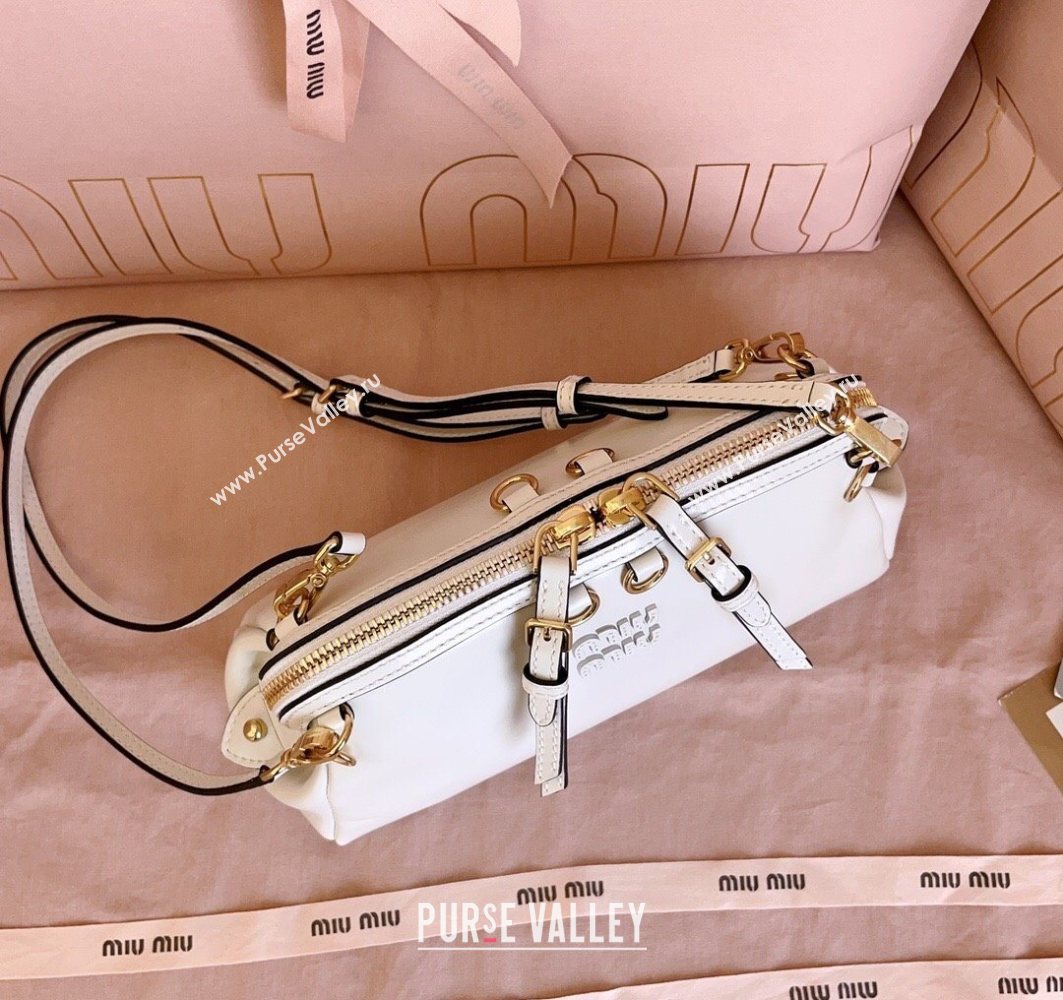 Miu Miu Leather Clutch Shoulder Bag White 2025 5BF131 (JD-251121045)