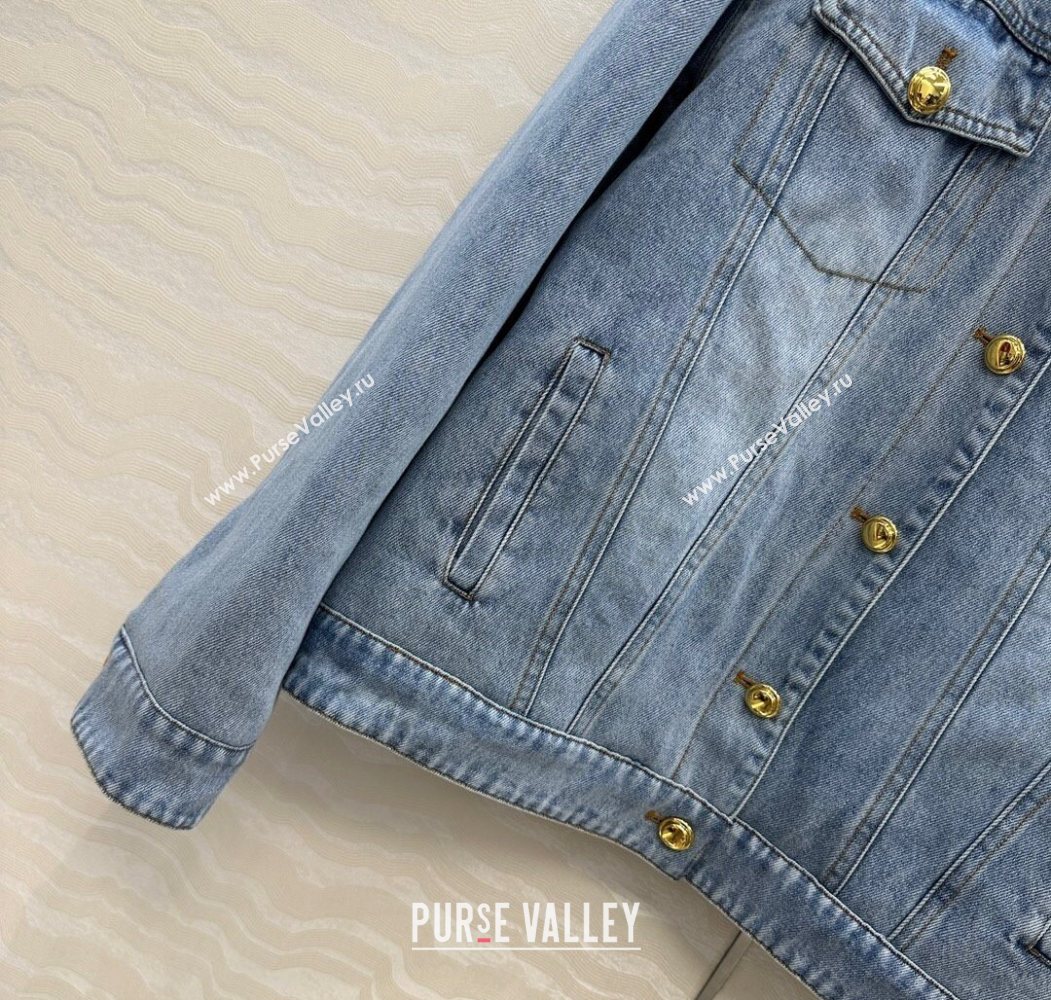 Miu Miu Quilted Denim Jacket Light Blue 2025 MM120212 (QI-251201032)