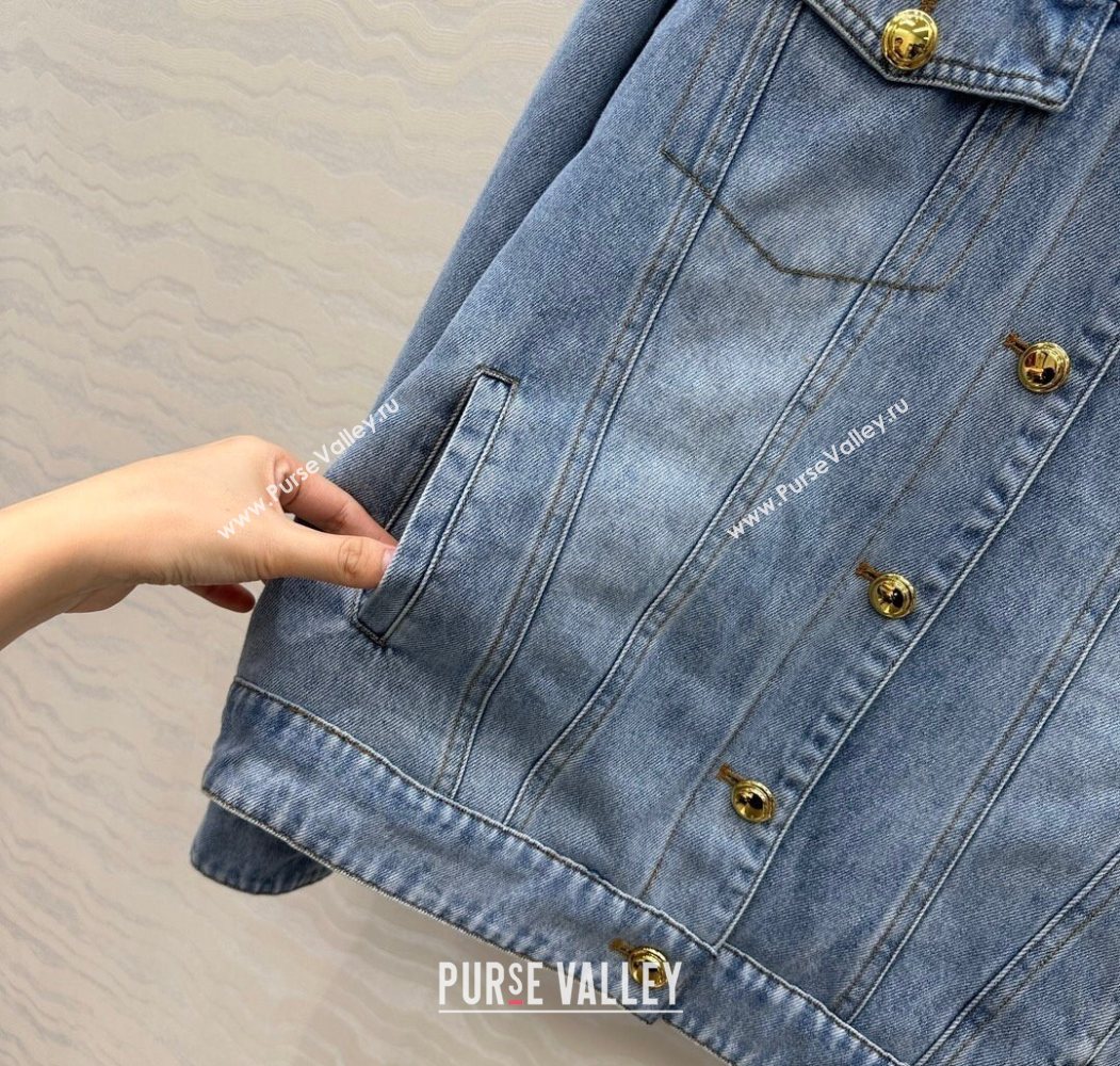 Miu Miu Quilted Denim Jacket Light Blue 2025 MM120212 (QI-251201032)