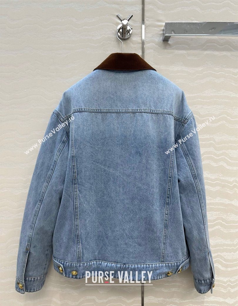 Miu Miu Quilted Denim Jacket Light Blue 2025 MM120212 (QI-251201032)