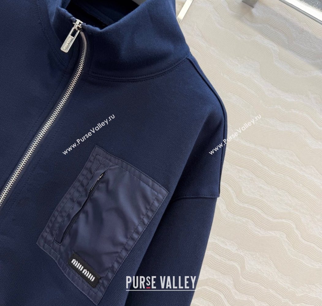 Miu Miu Jacket and Skirt Set Dark Blue 2025 MM120222 (QI-251201042)