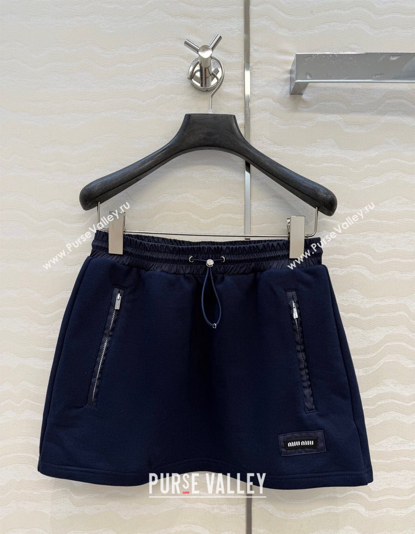Miu Miu Jacket and Skirt Set Dark Blue 2025 MM120222 (QI-251201042)