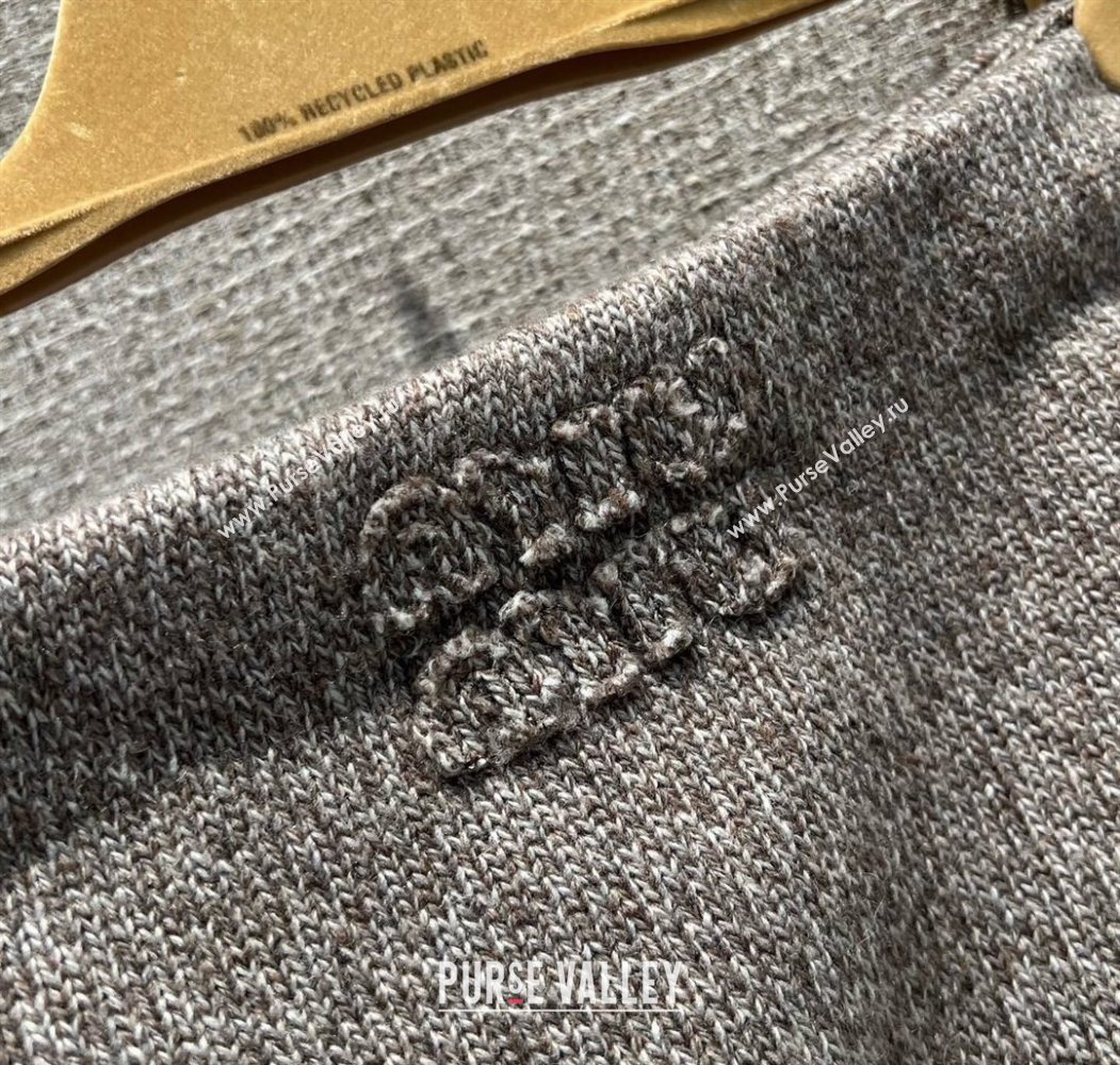 Miu Miu Wool Knit Skirt Grey 2025 MM120229 (QI-251201049)