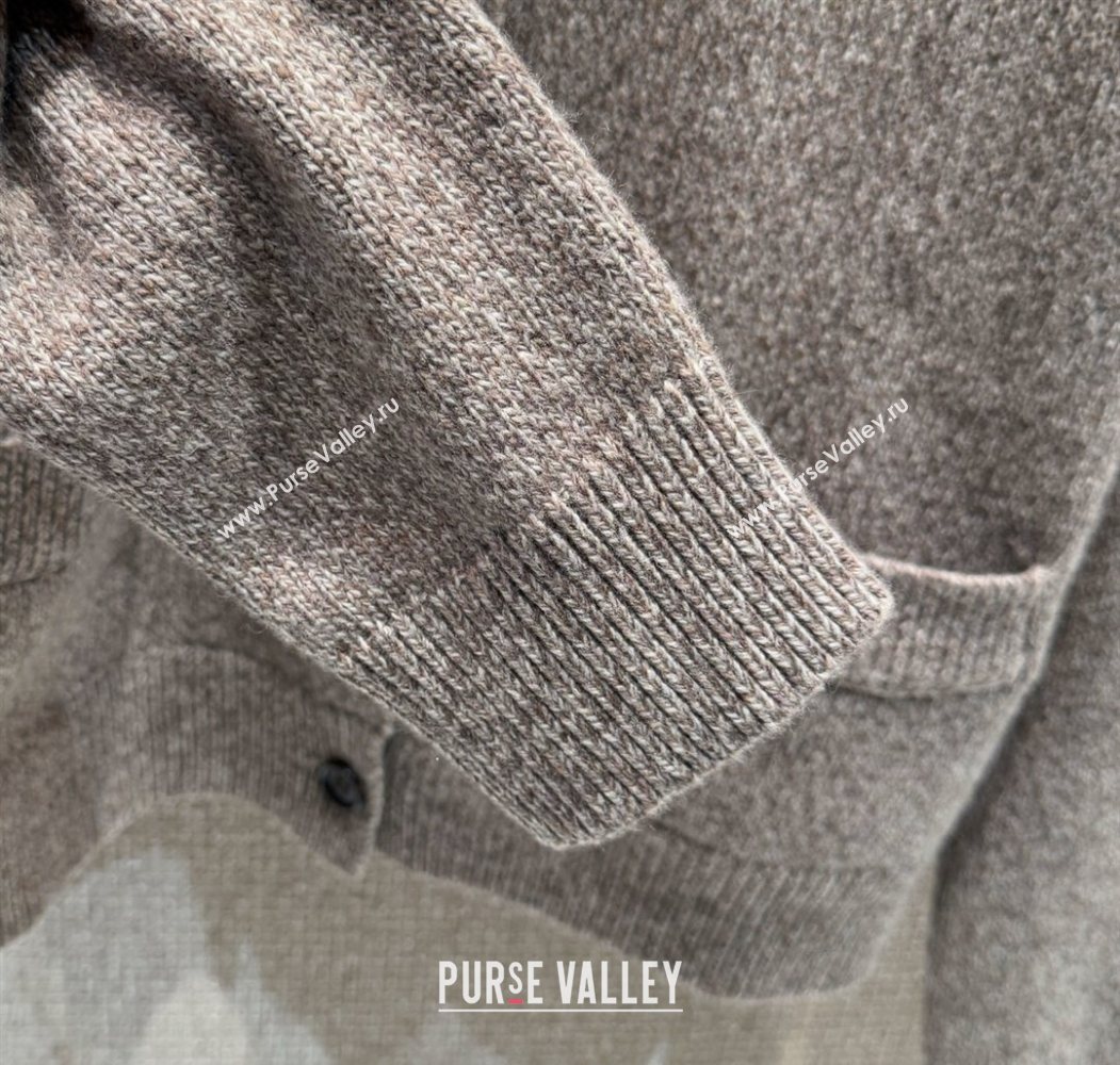 Miu Miu Wool Knit Cardigan Grey 2025 MM120229 (QI-251201050)