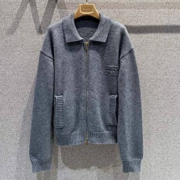 Miu Miu Knit Cardigan Grey 2025 MM120236 (QI-251201056)