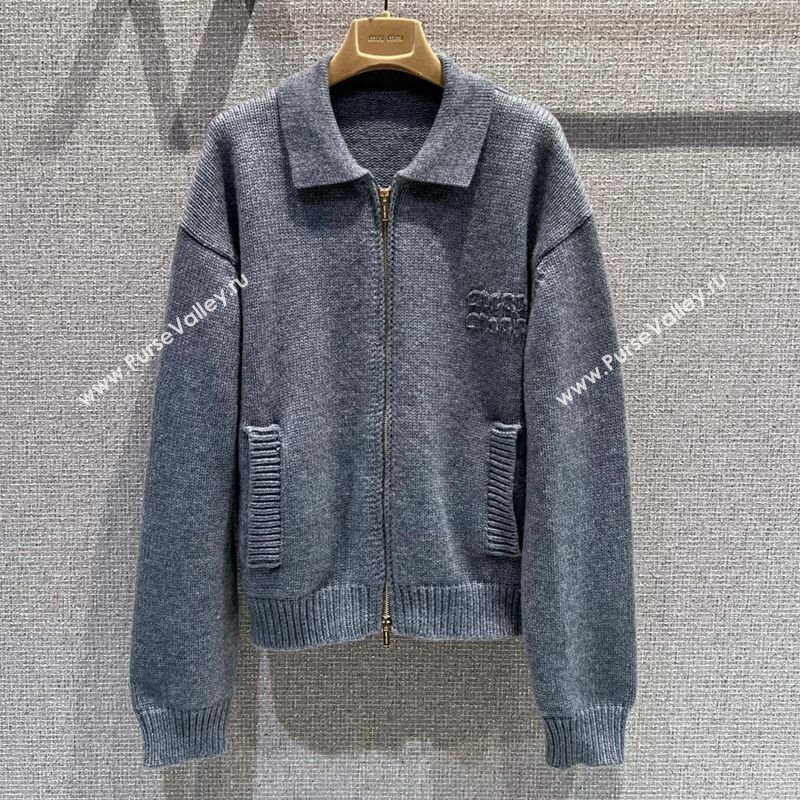 Miu Miu Knit Cardigan Grey 2025 MM120236 (QI-251201056)