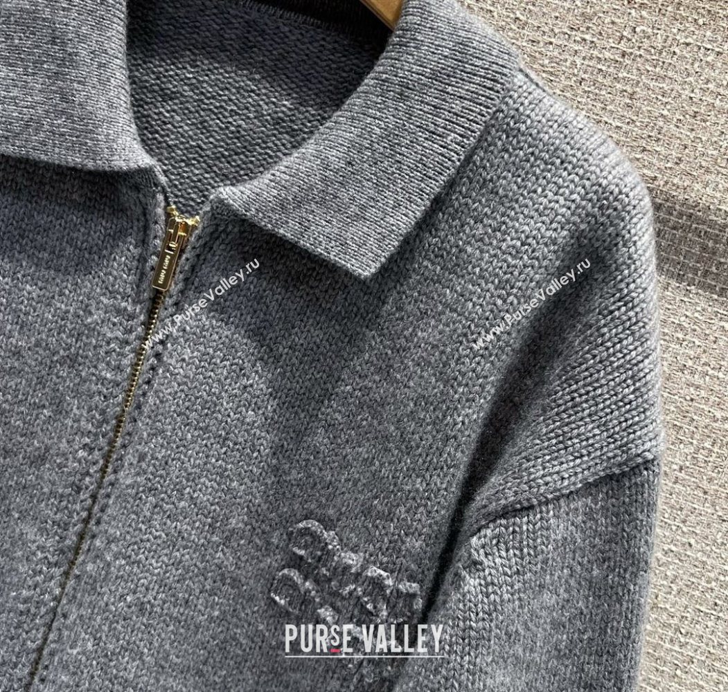 Miu Miu Knit Cardigan Grey 2025 MM120236 (QI-251201056)