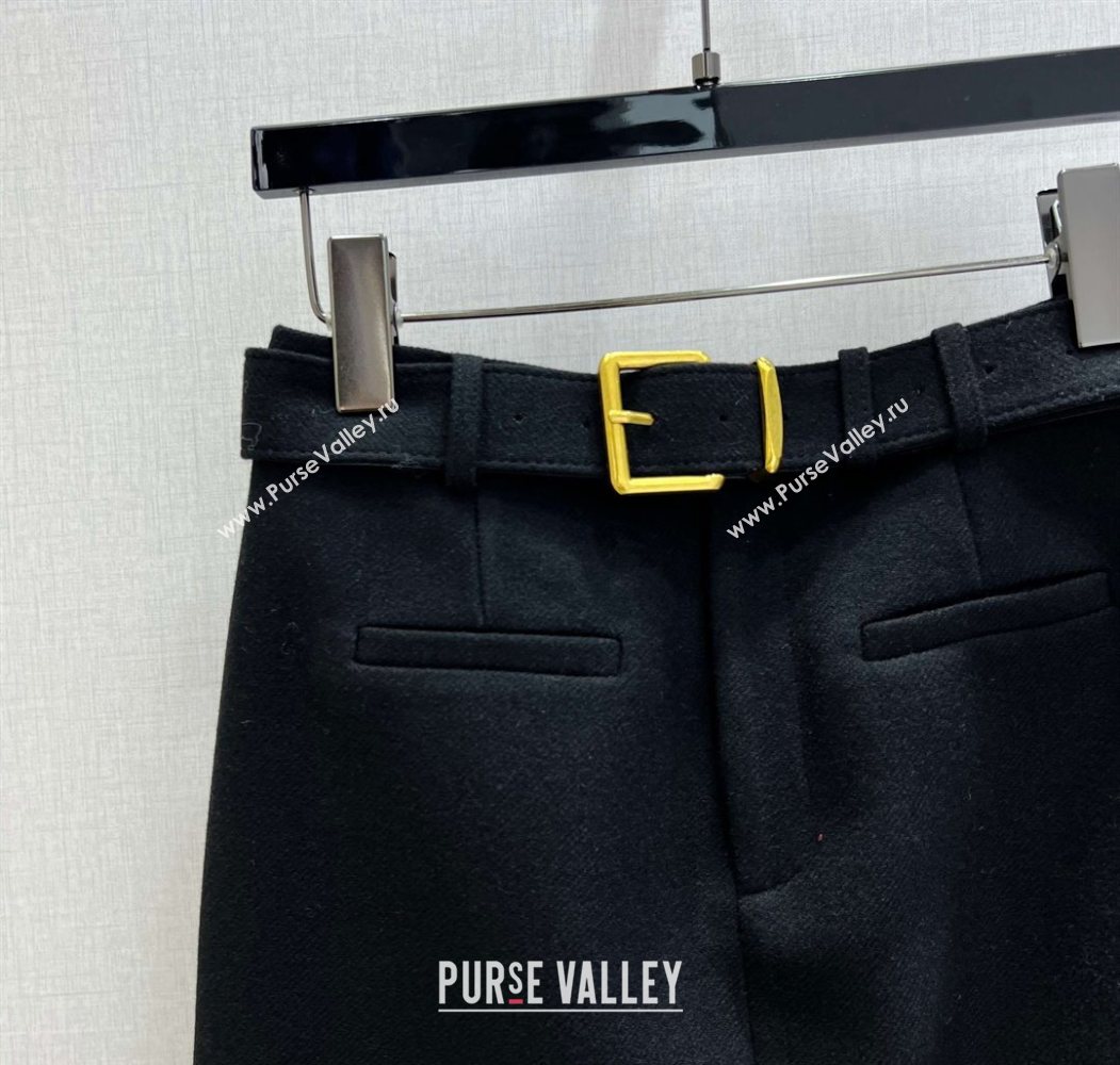 Miu Miu Wool Blend Skirt Black 2025 MM1202 (QI-251201017)