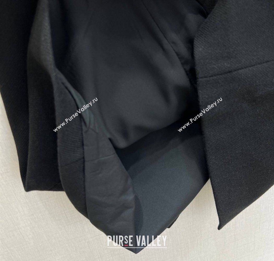 Miu Miu Wool Blend Skirt Black 2025 MM1202 (QI-251201017)