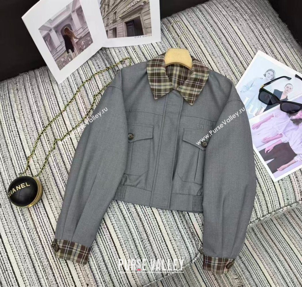 Miu Miu Jacket and Skirt Set Grey 2025 MM1204 (QI-251201021)