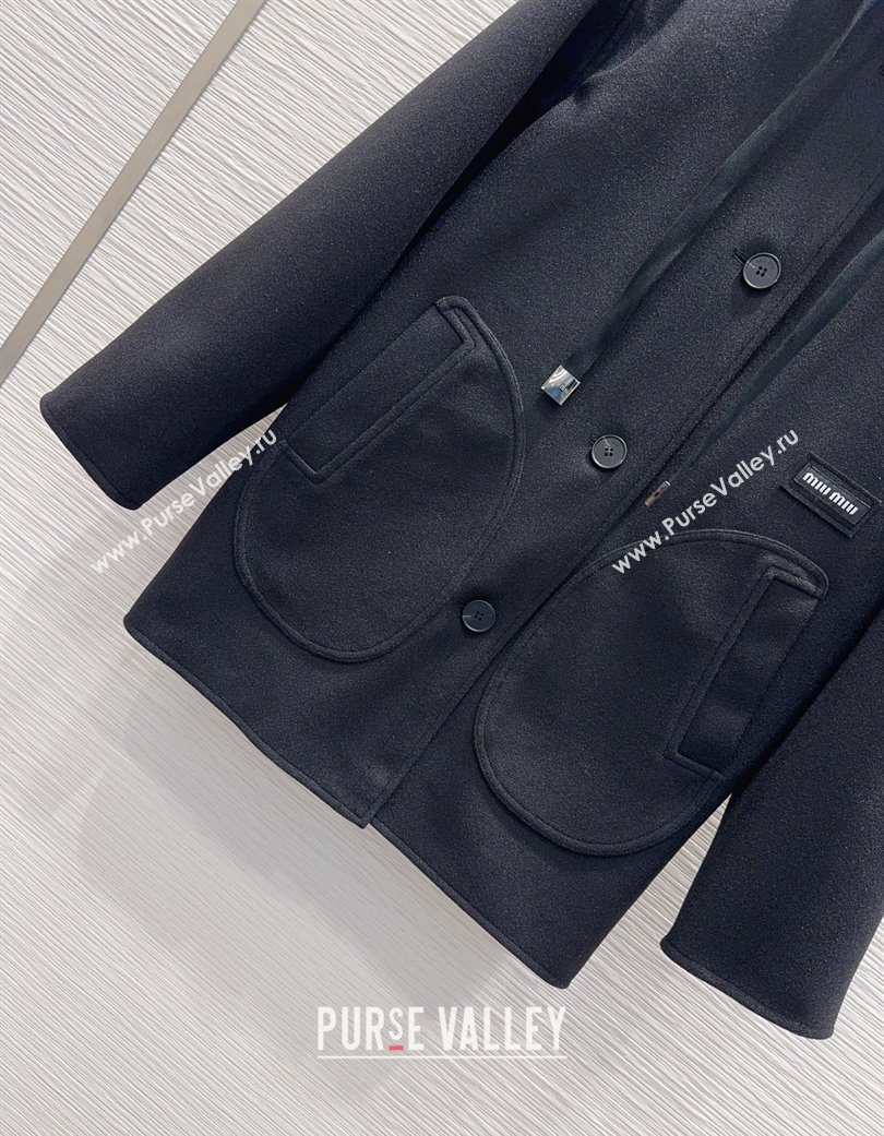Miu Miu Coat Black 2025 MM120224 (QI-251201044)