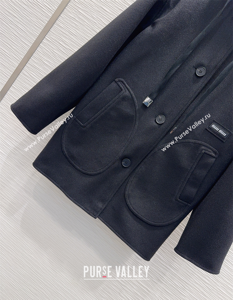 Miu Miu Coat Black 2025 MM120224 (QI-251201044)