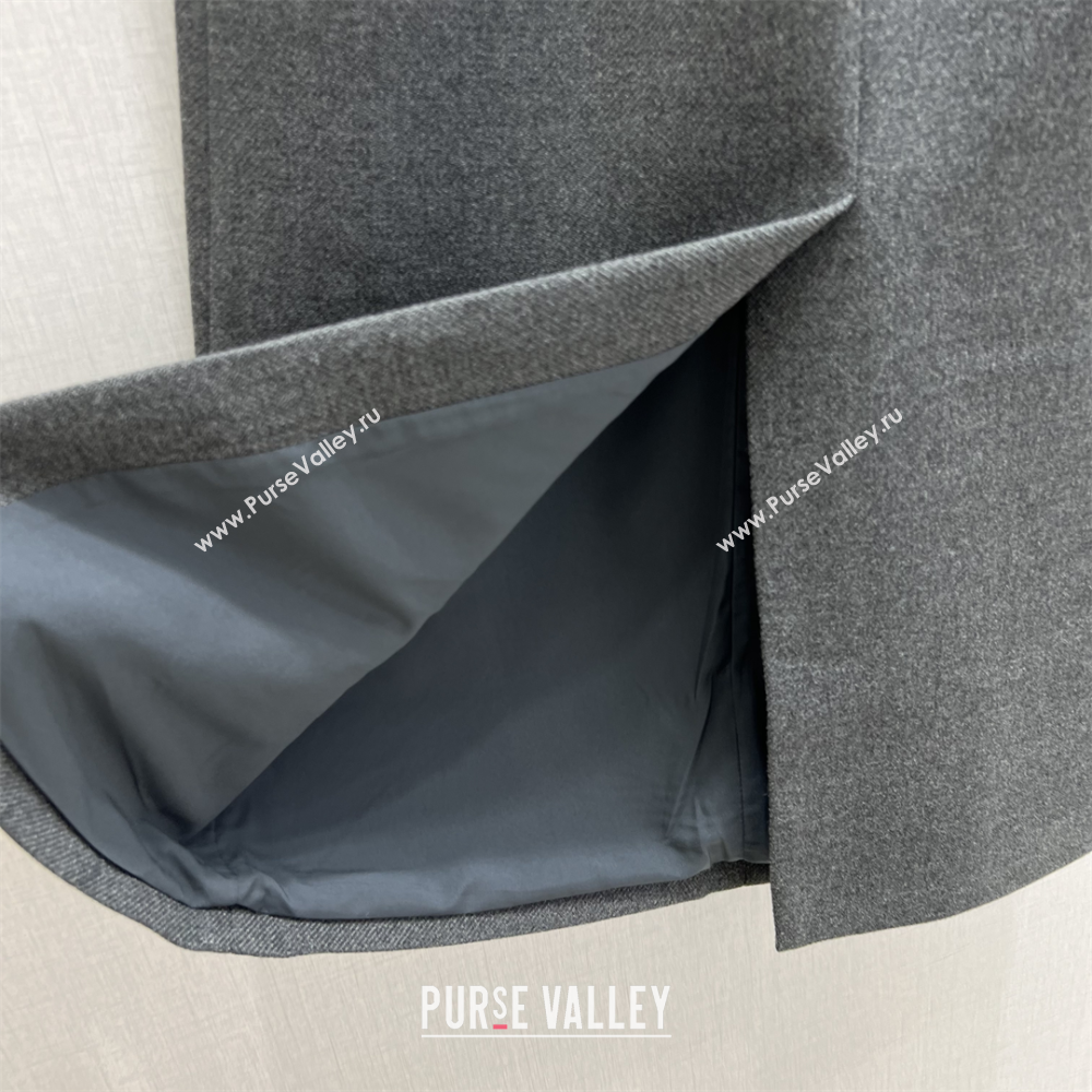 Miu Miu Wool Blend Skirt Grey 2025 MM1202 (QI-251201019)