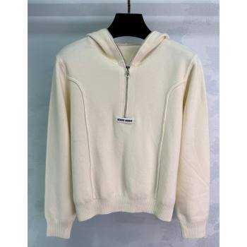 Miu Miu Wool Polo Shirt White 2025 MM120240 (QI-251201060)