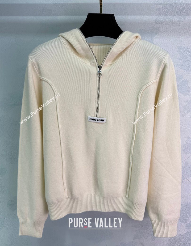 Miu Miu Wool Polo Shirt White 2025 MM120240 (QI-251201060)