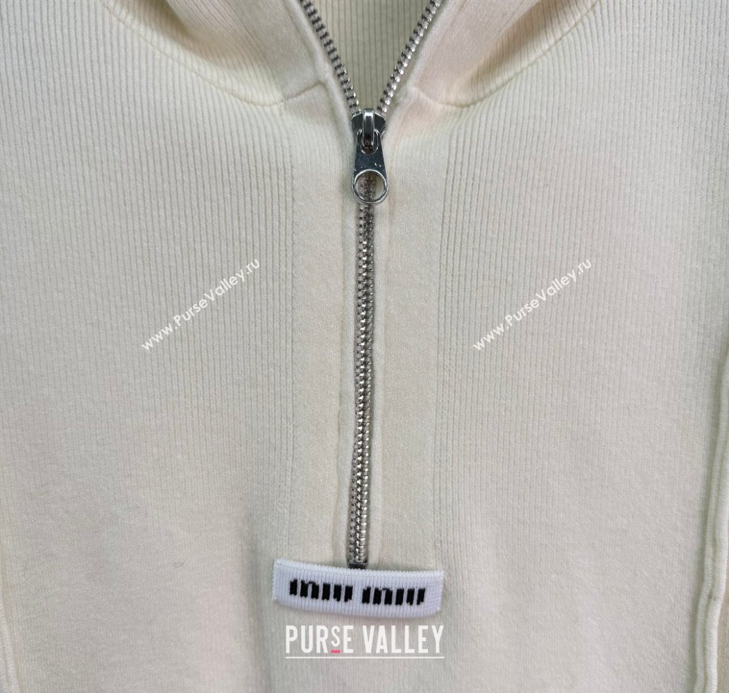 Miu Miu Wool Polo Shirt White 2025 MM120240 (QI-251201060)