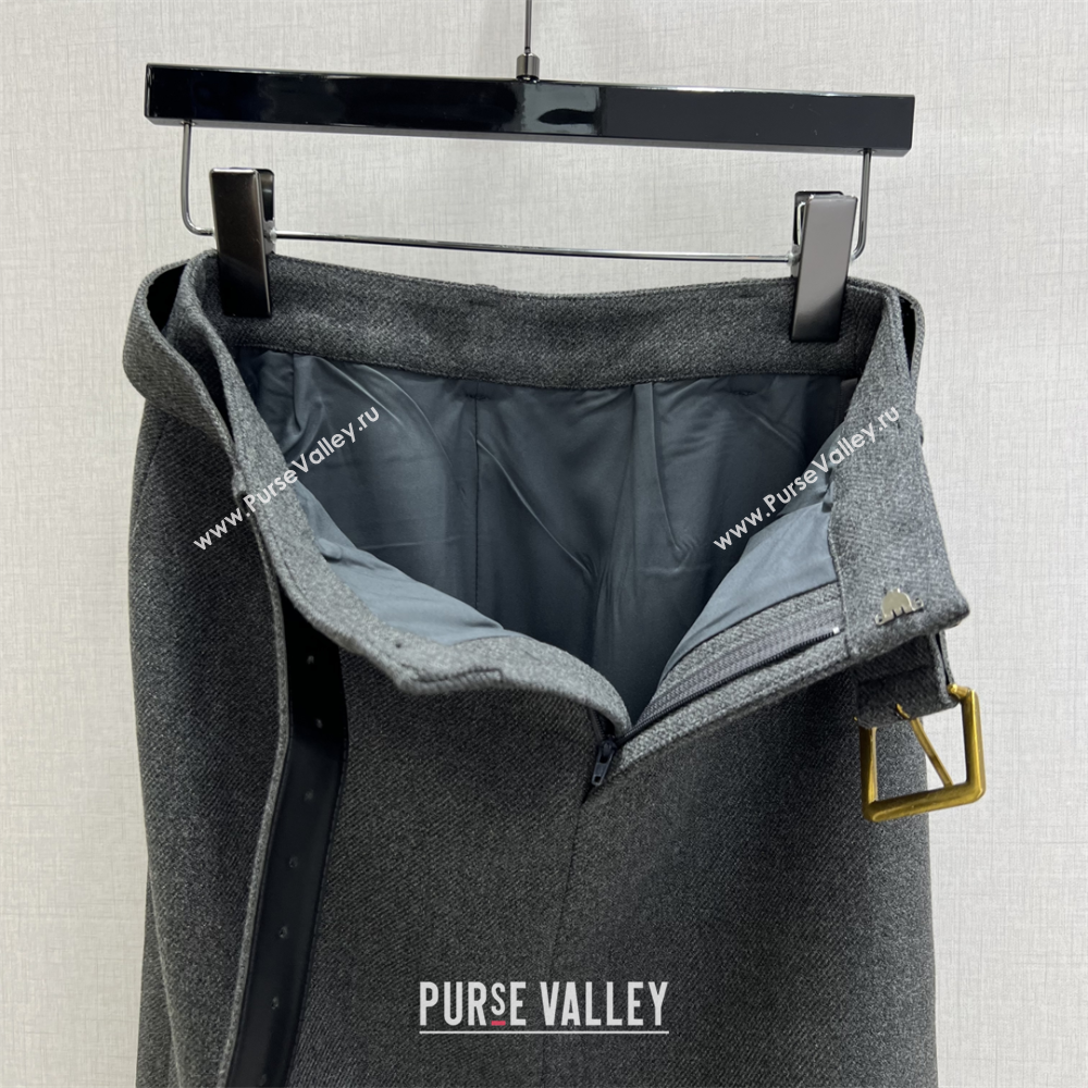 Miu Miu Wool Blend Skirt Grey 2025 MM1202 (QI-251201019)