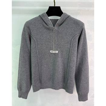 Miu Miu Wool Polo Shirt Grey 2025 MM120240 (QI-251201062)