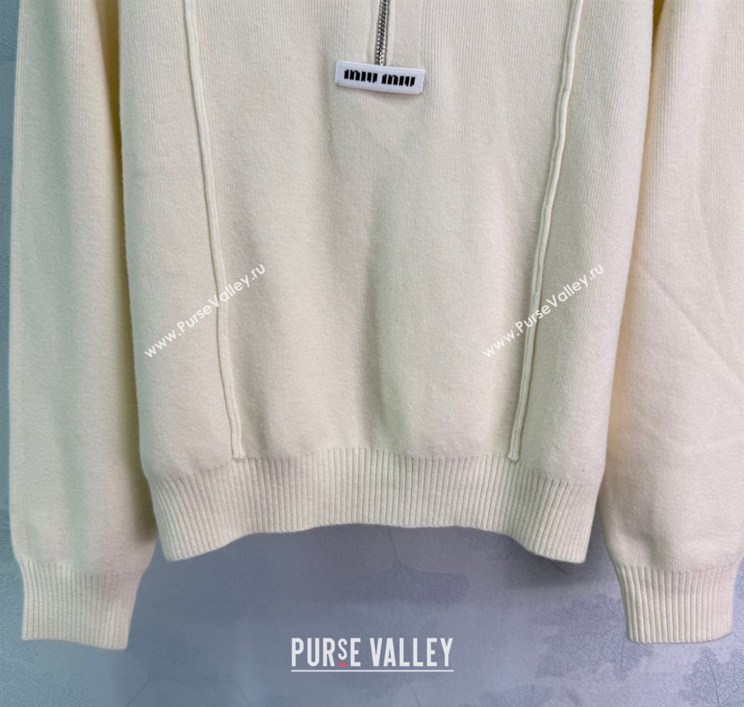 Miu Miu Wool Polo Shirt White 2025 MM120240 (QI-251201060)