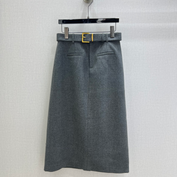 Miu Miu Wool Blend Skirt Grey 2025 MM1202 (QI-251201019)