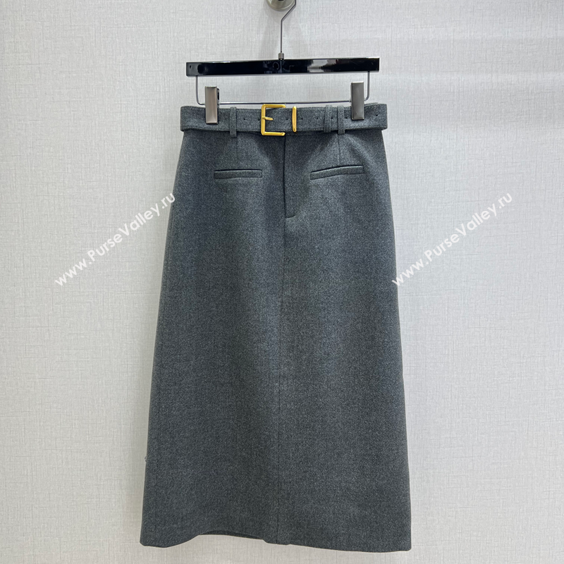 Miu Miu Wool Blend Skirt Grey 2025 MM1202 (QI-251201019)