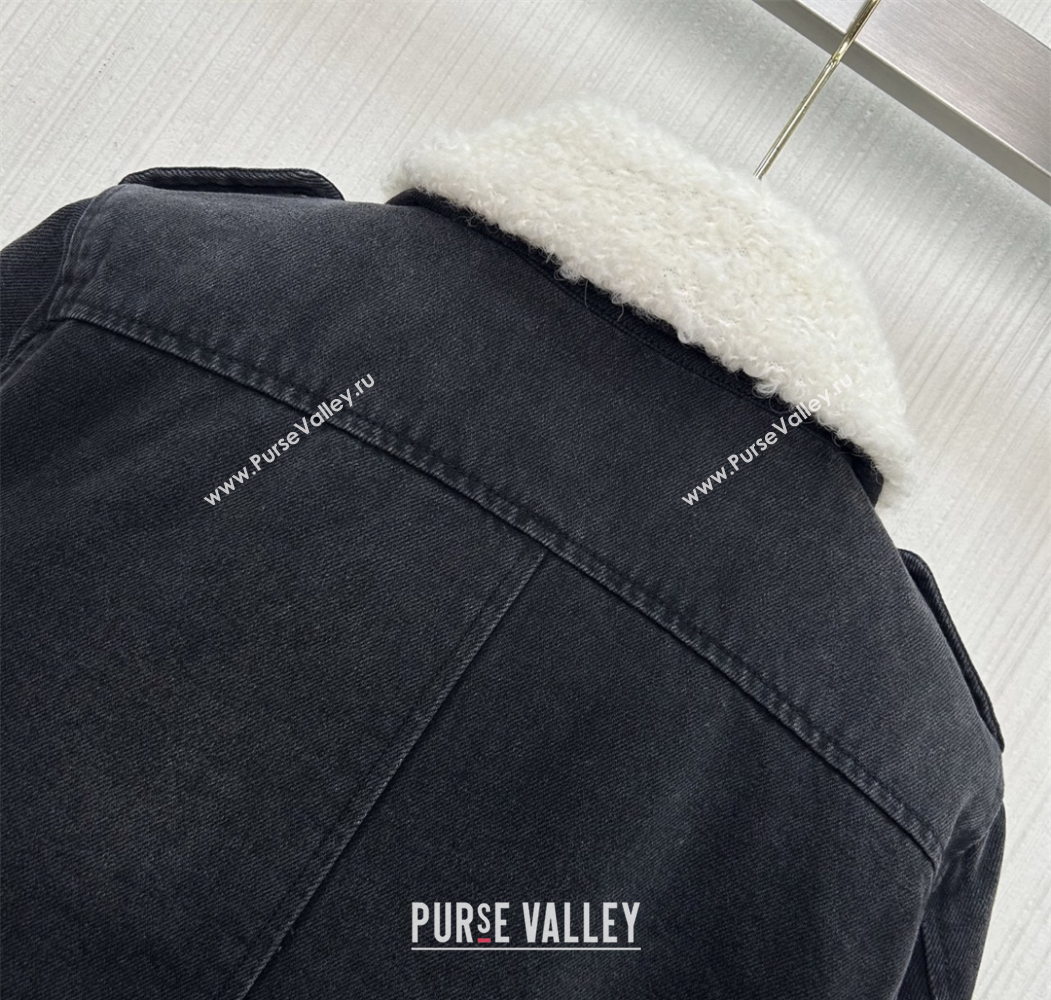 Miu Miu Denim Quilted Jacket Black 2025 MM120218 (QI-251201039)