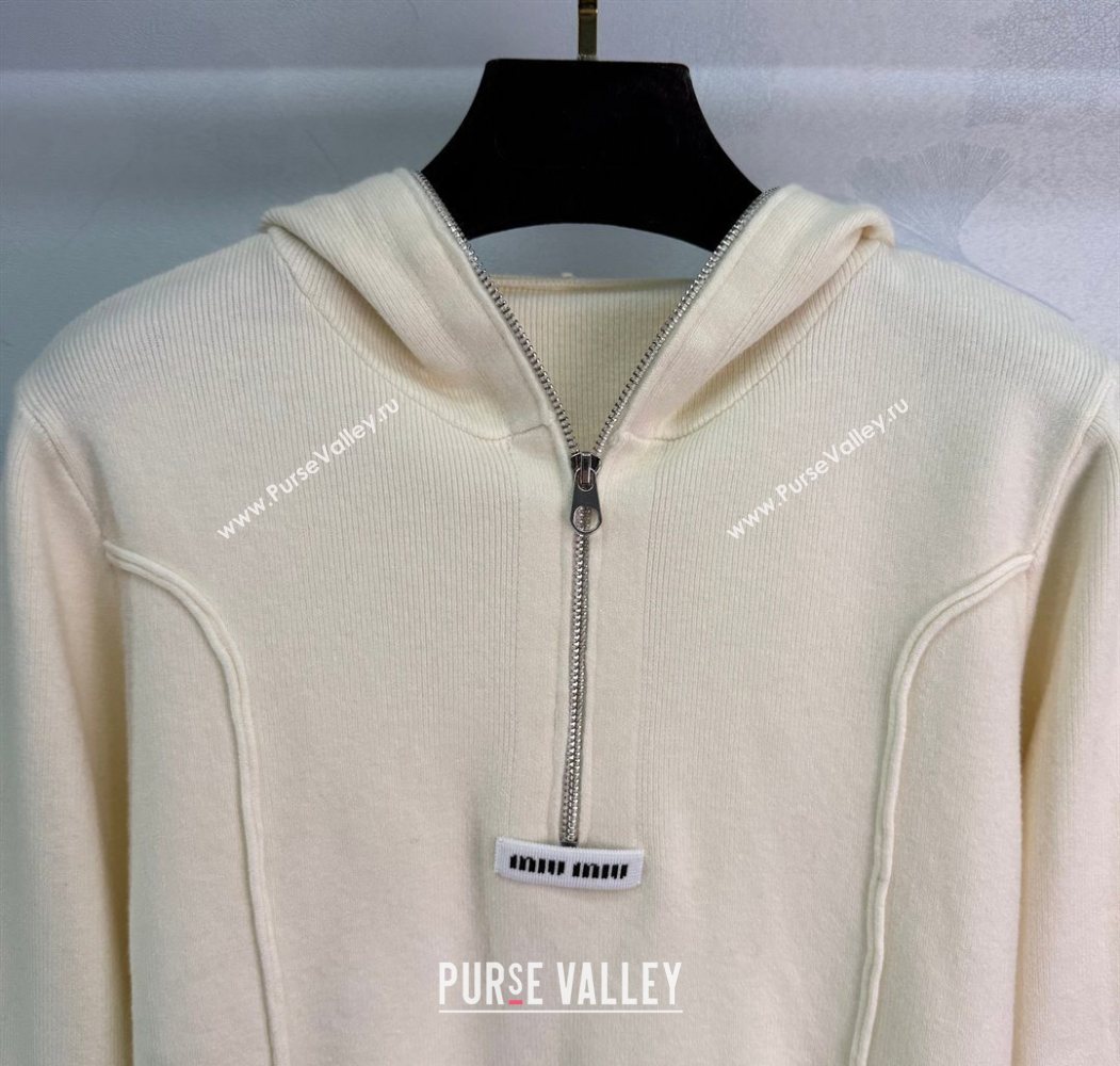 Miu Miu Wool Polo Shirt White 2025 MM120240 (QI-251201060)