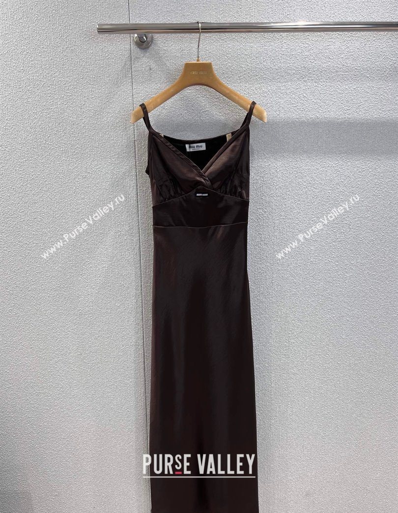 Miu Miu Long Dress Brown 2025 MM120237 (QI-251201057)