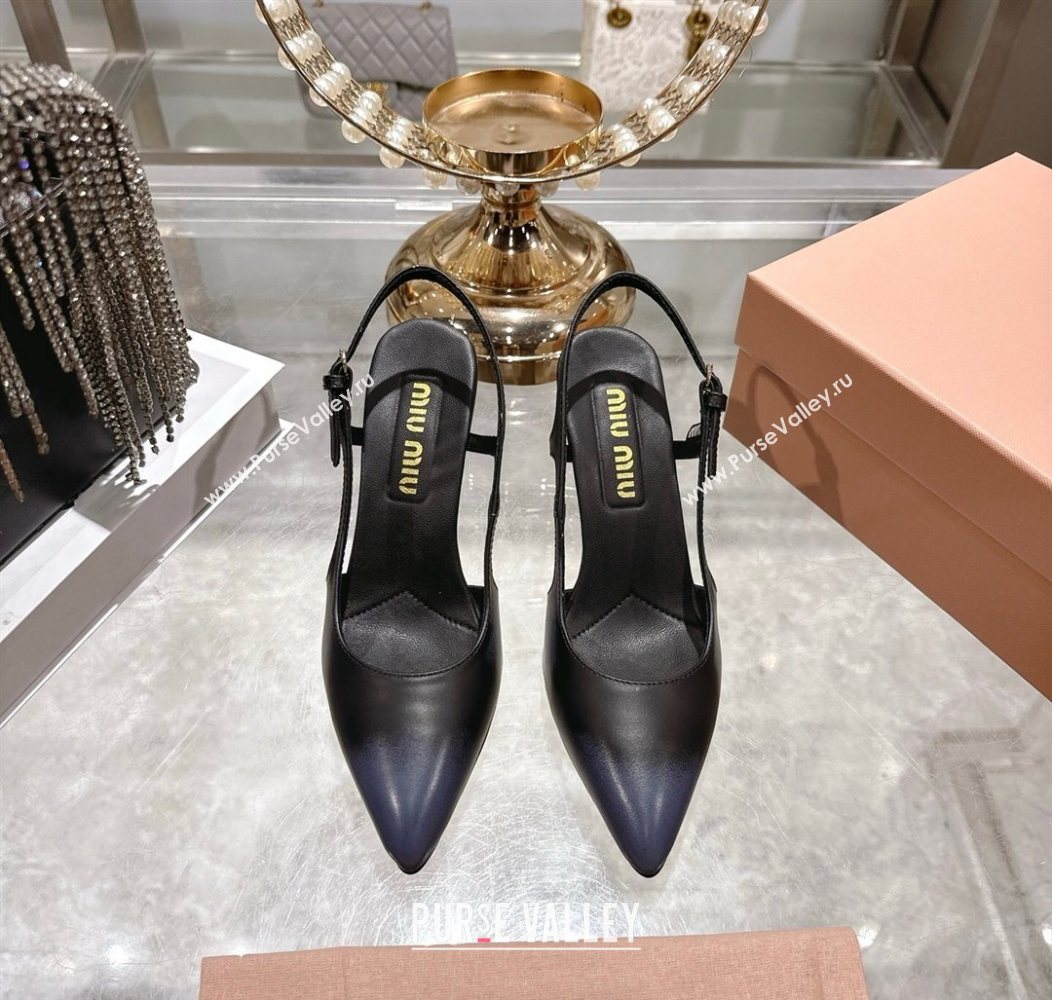 Miu Miu Calf Leather Slingbacks Pump 7.5cm Black 2025 5I546E (MD-251208033)