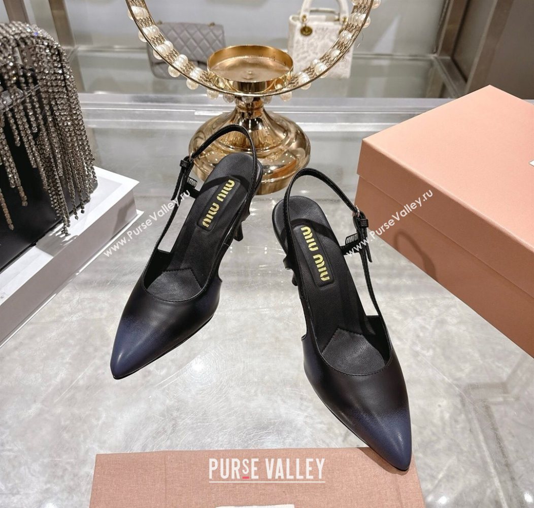 Miu Miu Calf Leather Slingbacks Pump 7.5cm Black 2025 5I546E (MD-251208033)
