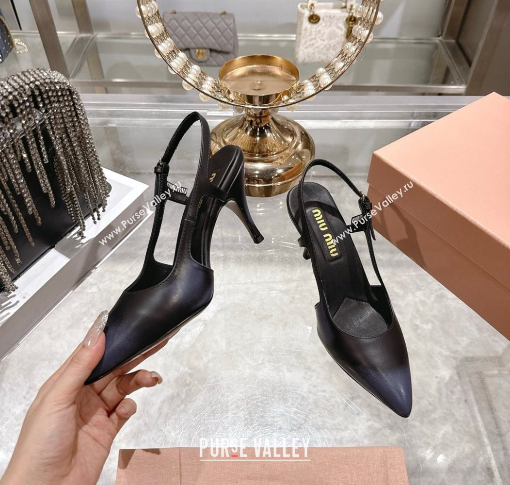 Miu Miu Calf Leather Slingbacks Pump 7.5cm Black 2025 5I546E (MD-251208033)